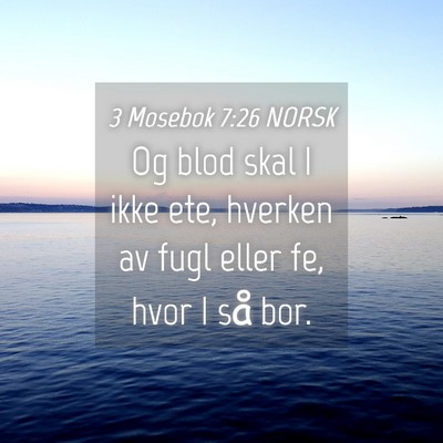 Picture 04 - 3 Mosebok 7:26 NORSK - Og blod skal I ikke ete, hverken av fugl eller - Bible Verse Picture
