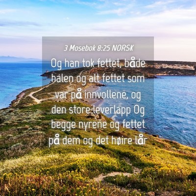 Picture 04 - 3 Mosebok 8:25 NORSK - Og han tok fettet, både halen og alt fettet som - Bible Verse Picture