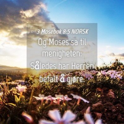 Picture 04 - 3 Mosebok 8:5 NORSK - Og Moses sa til menigheten: Således har Herren - Bible Verse Picture