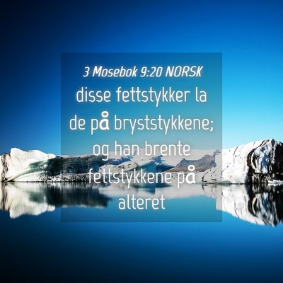 Picture 04 - 3 Mosebok 9:20 NORSK - disse fettstykker la de på bryststykkene; og han - Bible Verse Picture