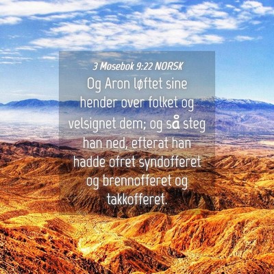 Picture 04 - 3 Mosebok 9:22 NORSK - Og Aron løftet sine hender over folket og - Bible Verse Picture