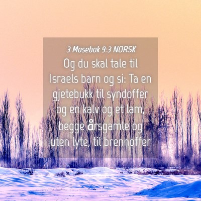 Picture 04 - 3 Mosebok 9:3 NORSK - Og du skal tale til Israels barn og si: Ta en - Bible Verse Picture
