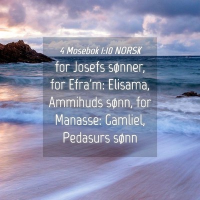 Picture 04 - 4 Mosebok 1:10 NORSK - for Josefs sønner, for Efra'm: Elisama, Ammihuds - Bible Verse Picture