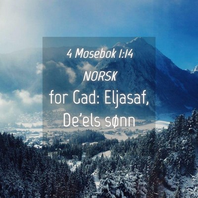 Picture 04 - 4 Mosebok 1:14 NORSK - for Gad: Eljasaf, De'els - Bible Verse Picture