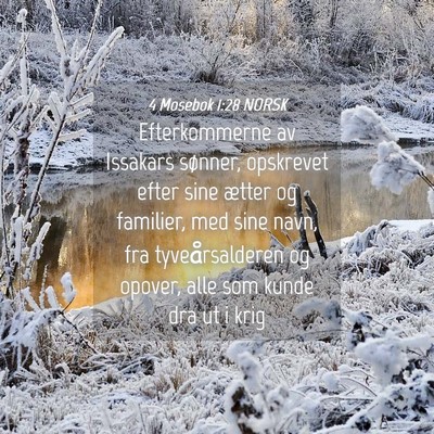 Picture 04 - 4 Mosebok 1:28 NORSK - Efterkommerne av Issakars sønner, opskrevet - Bible Verse Picture