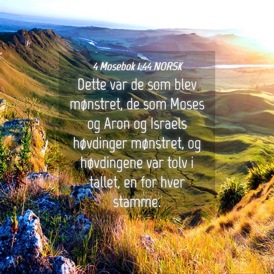 Picture 04 - 4 Mosebok 1:44 NORSK - Dette var de som blev mønstret, de som Moses og - Bible Verse Picture