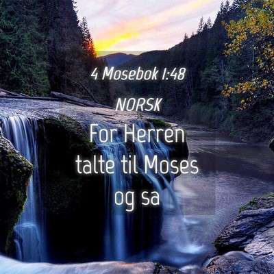 Picture 04 - 4 Mosebok 1:48 NORSK - For Herren talte til Moses og - Bible Verse Picture