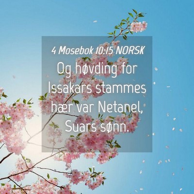 Picture 04 - 4 Mosebok 10:15 NORSK - Og høvding for Issakars stammes hær var - Bible Verse Picture