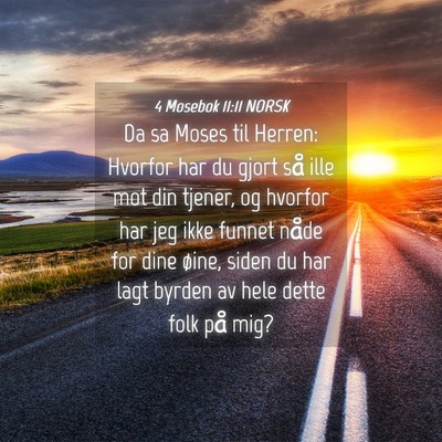 Picture 04 - 4 Mosebok 11:11 NORSK - Da sa Moses til Herren: Hvorfor har du gjort så - Bible Verse Picture