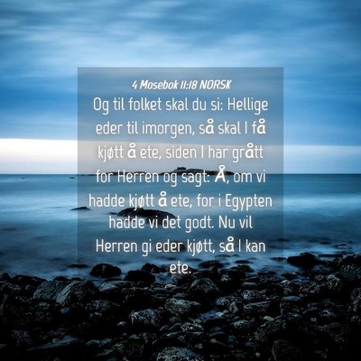Picture 04 - 4 Mosebok 11:18 NORSK - Og til folket skal du si: Hellige eder til - Bible Verse Picture