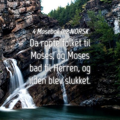 Picture 04 - 4 Mosebok 11:2 NORSK - Da ropte folket til Moses, og Moses bad til - Bible Verse Picture