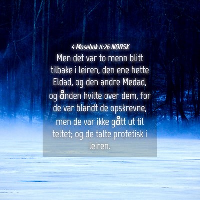 Picture 04 - 4 Mosebok 11:26 NORSK - Men det var to menn blitt tilbake i leiren, den - Bible Verse Picture