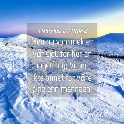 Picture 04 - 4 Mosebok 11:6 NORSK - Men nu vansmekter vår sjel, for her er - Bible Verse Picture