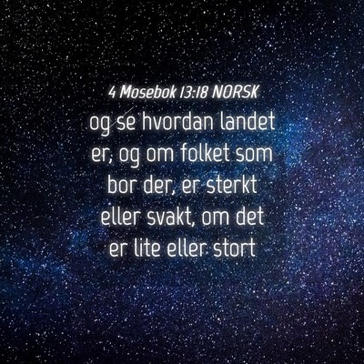Picture 04 - 4 Mosebok 13:18 NORSK - og se hvordan landet er, og om folket som bor - Bible Verse Picture