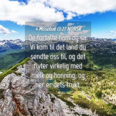 Picture 04 - 4 Mosebok 13:27 NORSK - De fortalte ham og sa: Vi kom til det land du - Bible Verse Picture