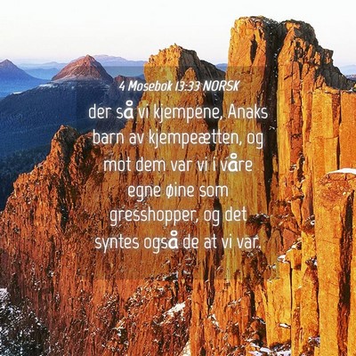Picture 04 - 4 Mosebok 13:33 NORSK - der så vi kjempene, Anaks barn av kjempeætten, - Bible Verse Picture