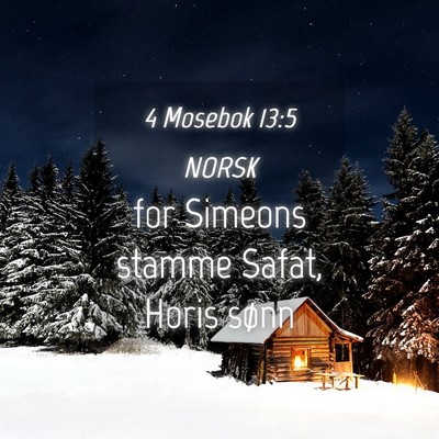 Picture 04 - 4 Mosebok 13:5 NORSK - for Simeons stamme Safat, Horis - Bible Verse Picture