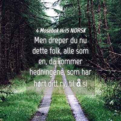 Picture 04 - 4 Mosebok 14:15 NORSK - Men dreper du nu dette folk, alle som en, da - Bible Verse Picture