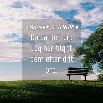 Picture 04 - 4 Mosebok 14:20 NORSK - Da sa Herren: Jeg har tilgitt dem efter ditt - Bible Verse Picture