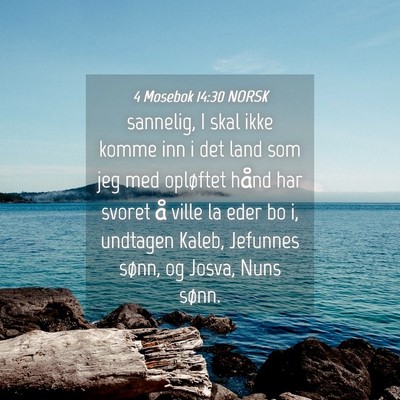 Picture 04 - 4 Mosebok 14:30 NORSK - sannelig, I skal ikke komme inn i det land som - Bible Verse Picture