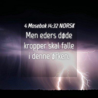 Picture 04 - 4 Mosebok 14:32 NORSK - Men eders døde kropper skal falle i denne - Bible Verse Picture