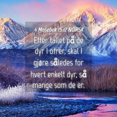 Picture 04 - 4 Mosebok 15:12 NORSK - Efter tallet på de dyr I ofrer, skal I gjøre - Bible Verse Picture