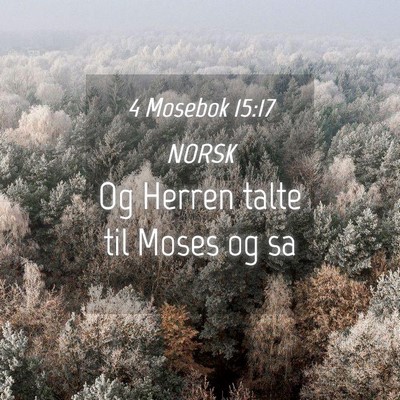 Picture 04 - 4 Mosebok 15:17 NORSK - Og Herren talte til Moses og - Bible Verse Picture