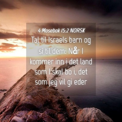 Picture 04 - 4 Mosebok 15:2 NORSK - Tal til Israels barn og si til dem: Når I kommer - Bible Verse Picture