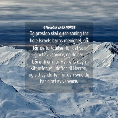 Picture 04 - 4 Mosebok 15:25 NORSK - Og presten skal gjøre soning for hele Israels - Bible Verse Picture