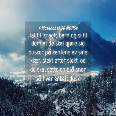 Picture 04 - 4 Mosebok 15:38 NORSK - Tal til Israels barn og si til dem at de skal - Bible Verse Picture
