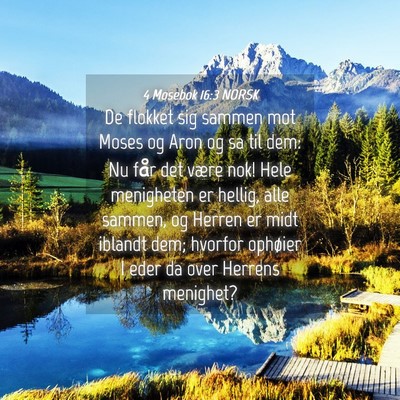 Picture 04 - 4 Mosebok 16:3 NORSK - De flokket sig sammen mot Moses og Aron og sa til - Bible Verse Picture