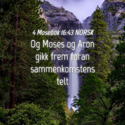 Picture 04 - 4 Mosebok 16:43 NORSK - Og Moses og Aron gikk frem foran sammenkomstens - Bible Verse Picture
