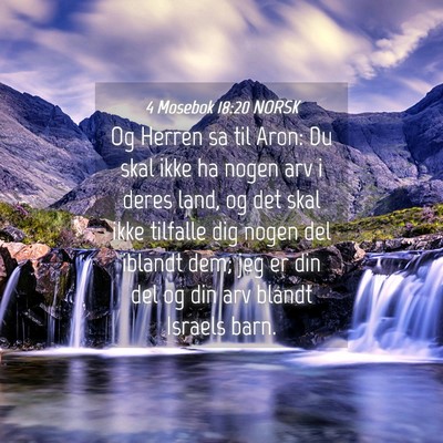 Picture 04 - 4 Mosebok 18:20 NORSK - Og Herren sa til Aron: Du skal ikke ha nogen arv - Bible Verse Picture