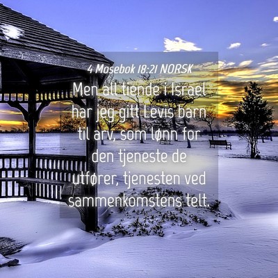 Picture 04 - 4 Mosebok 18:21 NORSK - Men all tiende i Israel har jeg gitt Levis barn - Bible Verse Picture