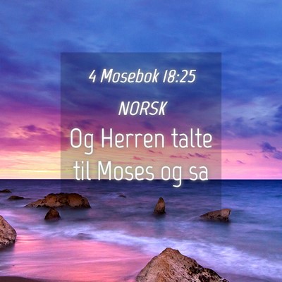 Picture 04 - 4 Mosebok 18:25 NORSK - Og Herren talte til Moses og - Bible Verse Picture
