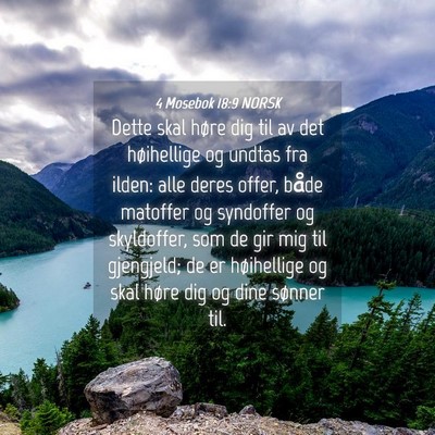 Picture 04 - 4 Mosebok 18:9 NORSK - Dette skal høre dig til av det høihellige og - Bible Verse Picture