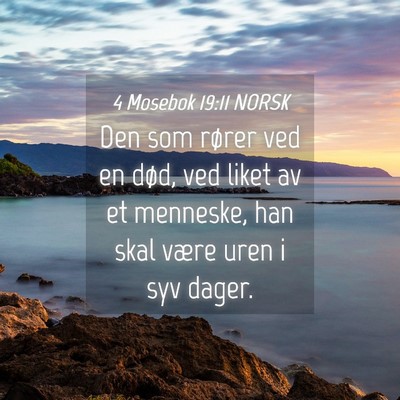 Picture 04 - 4 Mosebok 19:11 NORSK - Den som rører ved en død, ved liket av et - Bible Verse Picture