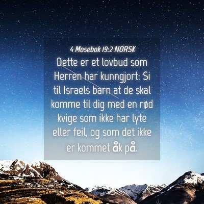 Picture 04 - 4 Mosebok 19:2 NORSK - Dette er et lovbud som Herren har kunngjort: Si - Bible Verse Picture