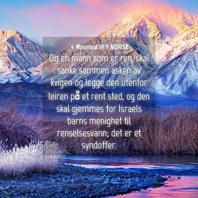 Picture 04 - 4 Mosebok 19:9 NORSK - Og en mann som er ren, skal sanke sammen asken av - Bible Verse Picture