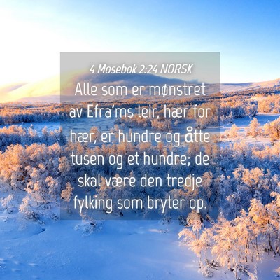 Picture 04 - 4 Mosebok 2:24 NORSK - Alle som er mønstret av Efra'ms leir, hær for - Bible Verse Picture