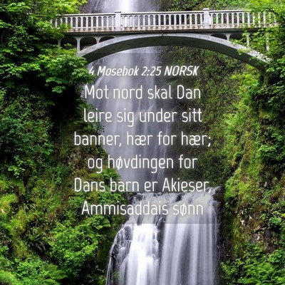 Picture 04 - 4 Mosebok 2:25 NORSK - Mot nord skal Dan leire sig under sitt banner, - Bible Verse Picture