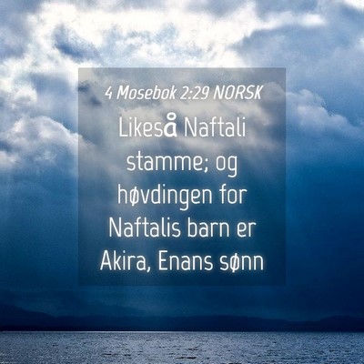 Picture 04 - 4 Mosebok 2:29 NORSK - Likeså Naftali stamme; og høvdingen for - Bible Verse Picture