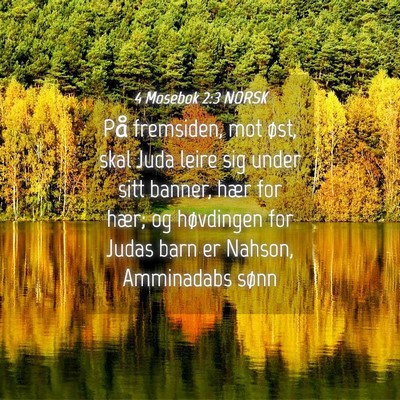 Picture 04 - 4 Mosebok 2:3 NORSK - På fremsiden, mot øst, skal Juda leire sig - Bible Verse Picture