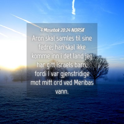 Picture 04 - 4 Mosebok 20:24 NORSK - Aron skal samles til sine fedre; han skal ikke - Bible Verse Picture