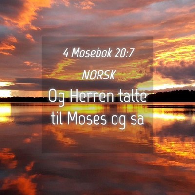 Picture 04 - 4 Mosebok 20:7 NORSK - Og Herren talte til Moses og - Bible Verse Picture