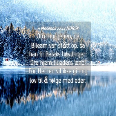 Picture 04 - 4 Mosebok 22:13 NORSK - Om morgenen, da Bileam var stått op, sa han til - Bible Verse Picture
