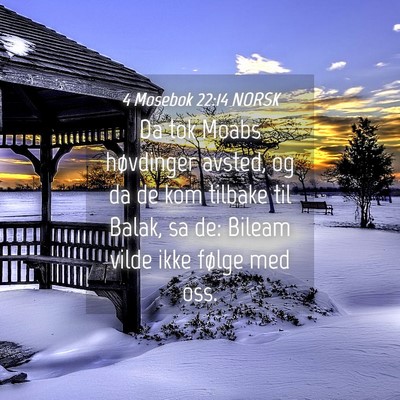 Picture 04 - 4 Mosebok 22:14 NORSK - Da tok Moabs høvdinger avsted, og da de kom - Bible Verse Picture