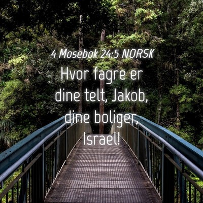 Picture 04 - 4 Mosebok 24:5 NORSK - Hvor fagre er dine telt, Jakob, dine boliger, - Bible Verse Picture