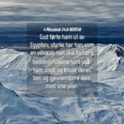 Picture 04 - 4 Mosebok 24:8 NORSK - Gud førte ham ut av Egypten; styrke har han som - Bible Verse Picture
