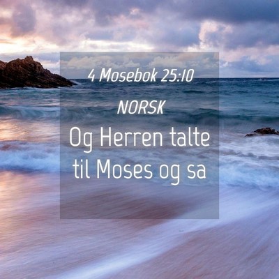 Picture 04 - 4 Mosebok 25:10 NORSK - Og Herren talte til Moses og - Bible Verse Picture
